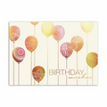 Prismatic Balloons Birthday Card - Gold Lined Ecru Fastick  Envelope